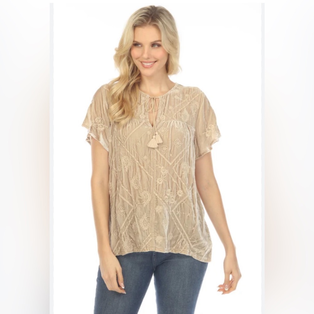 Johnny Was Velvet Devi Flutter Boho Weekend Blouse Sz-S NWOT’s - Picture 7 of 12